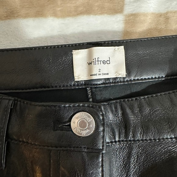 Aritzia Wilfred | Vegan Faux Leather Pants Straight‎ Leg | Women's 2 - Picture 10 of 13